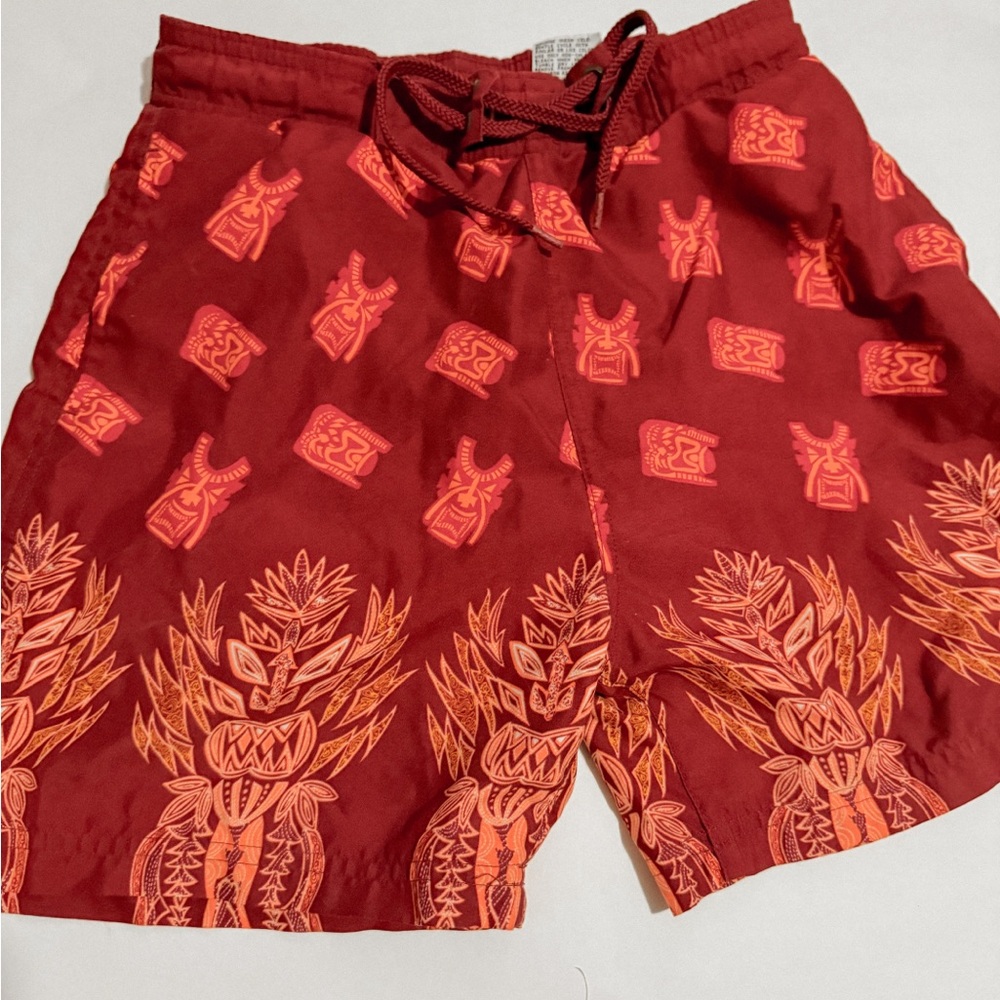 Boys Red and Orange Board Shorts